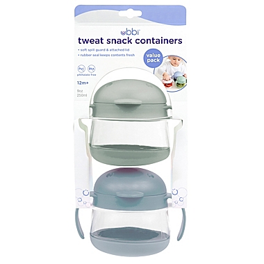 Ubbi&reg; Tweat 2-Pack Snack Container in Blue/Sage. View a larger version of this product image.