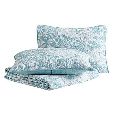 Tommy Bahama&reg; Laguna Beach Full/Queen Quilt Set in Blue. View a larger version of this product image.