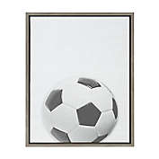 DesignOvation Sylvie Soccer Ball Portrait 24-Inch x 18-Inch Framed Canvas Wall Art