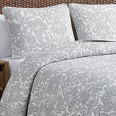 Tommy Bahama&reg; Island Memory 2-Piece Reversible Twin Quilt Set in Grey. View a larger version of this product image.