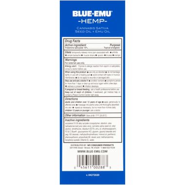 Blue-Emu&reg; Hemp 3 oz. Topical Pain Relief Cream. View a larger version of this product image.