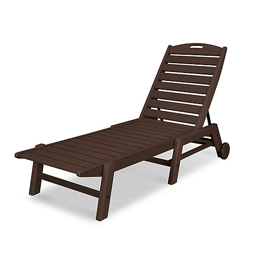 Alternate image 1 for POLYWOOD® Nautical Stackable Wheeled Chaise in Mahogany