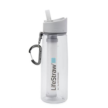 LifeStraw Go Water Filter Bottle 22oz. with 2-stage Filtration in Clear. View a larger version of this product image.