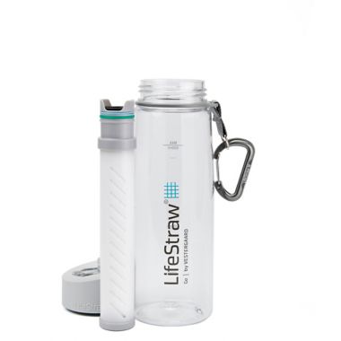 LifeStraw Go Water Filter Bottle 22oz. with 2-stage Filtration in Clear. View a larger version of this product image.
