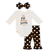 Baby Starters&reg; 3-Piece Dot Thanksgiving Bodysuit, Pant, and Headband Set