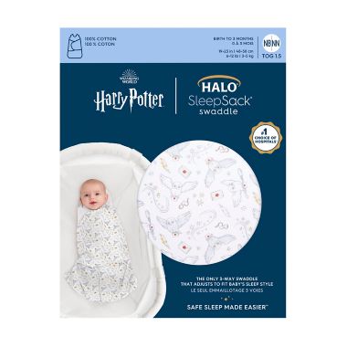 HALO&reg; SleepSack&reg; Size Small Harry Potter Cotton Swaddle in Grey. View a larger version of this product image.