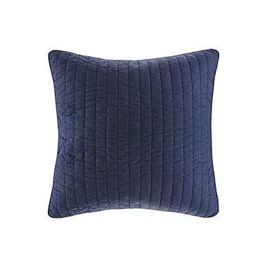 INK+IVY Camila Quilted European Pillow Sham in Navy. View a larger version of this product image.