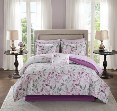 Madison Park Essentials Lafael 9-Piece California King Comforter Set in Purple