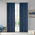Alternate image 6 for 510 Design Colt Velvet 84-Inch Rod Pocket Room Darkening Curtain Panel in Navy (Set of 2)