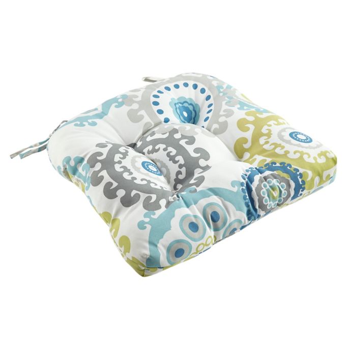 Madison Park Laguna Medallion Outdoor Seat Cushion In Blue Bed Bath Beyond