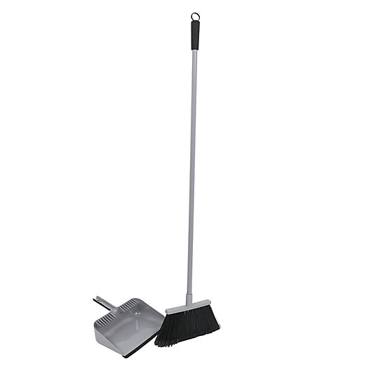 Alternate image 1 for Simply Essential™ 2-Piece Broom and Dustpan Clip-On Set