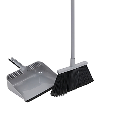 Simply Essential&trade; 2-Piece Broom and Dustpan Clip-On Set. View a larger version of this product image.