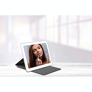 Conair&reg; Halo 1x/5x LED Lighted Rechargeable Tablet Mirror in White. View a larger version of this product image.