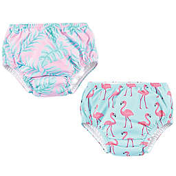 Hudson Baby® 2-Pack Flamingos Swim Diapers in Blue/Pink