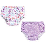 Hudson Baby&reg; 2-Pack Sea Shells Swim Diapers in Purple