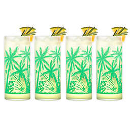 Libbey® Glass Vintage Palm Trees Cooler Glasses (Set of 4)