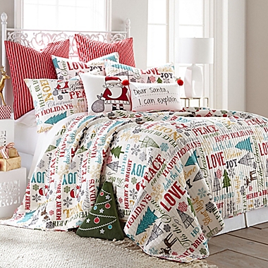 Levtex Home Santa Claus Lane Reversible King Quilt Set in Red. View a larger version of this product image.