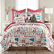 Levtex Home Santa Claus Lane Reversible Twin Quilt Set in Red