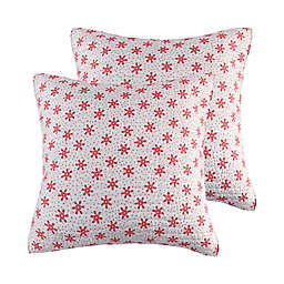 Levtex Home Let It Snow European Pillow Sham in Red (Set of 2)