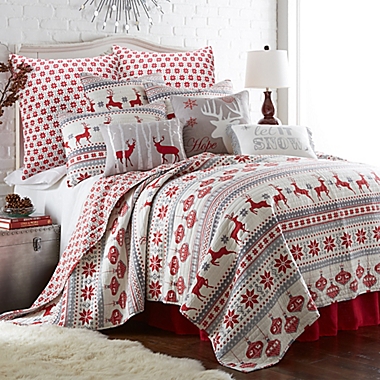 Levtex Home Snowflake Reversible King Quilt Set in Red/White. View a larger version of this product image.