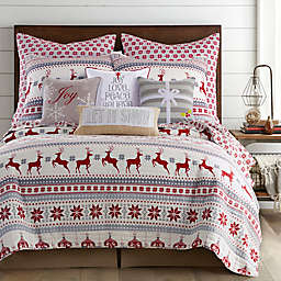 Levtex Home Snowflake Reversible Full/Queen Quilt Set in Red/White