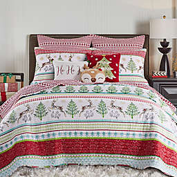 Levtex Home Merry & Bright Comet & Cupid King Reversible Quilt in Green