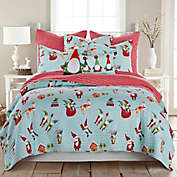 Levtex Home Merry &amp; Bright Gnome for the Holidays Reversible Full/Queen Quilt