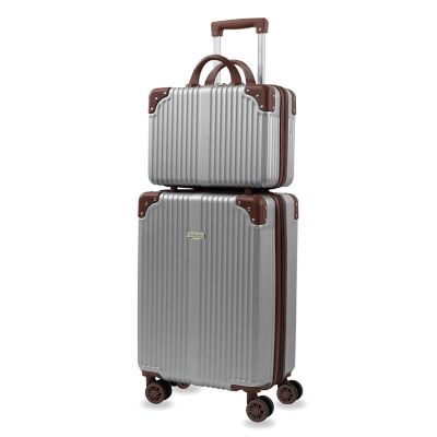 Puiche Tr&eacute;sor 2-Piece Vanity Case and Carry On Luggage Set in Silver