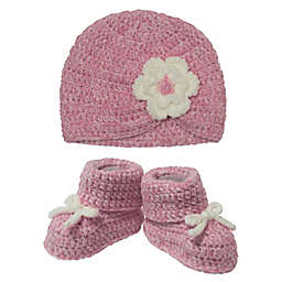 So 'dorable Size 0-6M 2-Piece Crochet Hat and Bootie Set in Pink