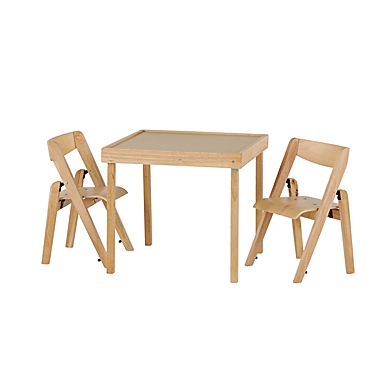 Stakmore Juvenile 3-Piece Folding Table Set in Natural. View a larger version of this product image.