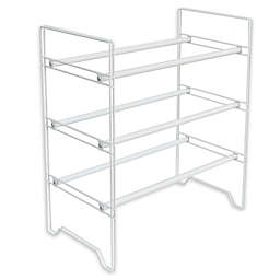 Simply Essential™ 3-Tier Expandable Metal Shoe Rack in Bright White