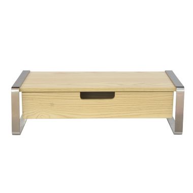 Squared Away&trade; Monitor Stand with Storage in Brushed Nickel. View a larger version of this product image.