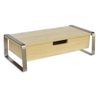 Squared Away&trade; Monitor Stand with Storage in Brushed Nickel