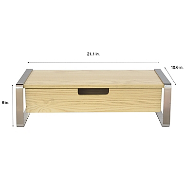Squared Away&trade; Monitor Stand with Storage in Brushed Nickel. View a larger version of this product image.
