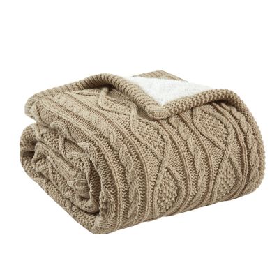 Bee &amp; Willow&trade; Cable Knit Reversible Throw Blanket in Quarry