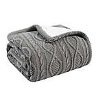 Alternate image 0 for Bee &amp; Willow&trade; Cable Knit Reversible Throw Blanket in Heather Grey