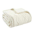 Alternate image 0 for Bee &amp; Willow&trade; Cable Knit Reversible Throw Blanket in Ivory