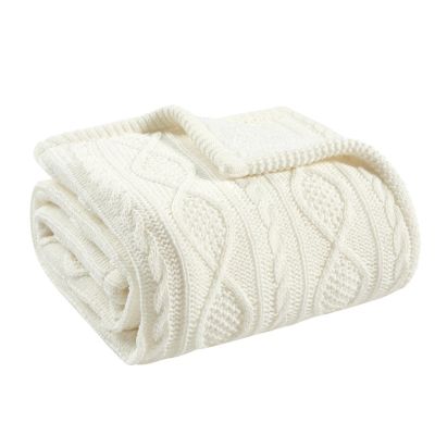 Bee &amp; Willow&trade; Cable Knit Reversible Throw Blanket in Ivory