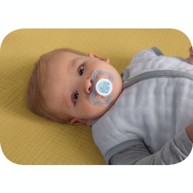 MAM Air Night Orthodontic Ages 6+ Months Pacifier in Blue. View a larger version of this product image.
