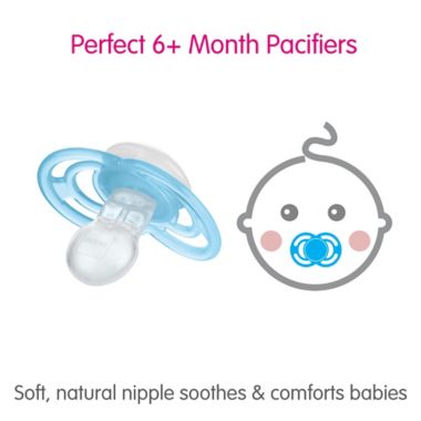 MAM Perfect Orthodontic Size 6+ Months 2-Pack Unisex Pacifiers in Green/Yellow. View a larger version of this product image.