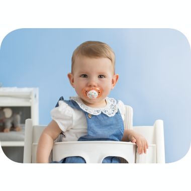 MAM Crystal Age 6+ Months 2-Pack Pacifiers in Purple. View a larger version of this product image.