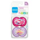 Alternate image 1 for MAM Camo Age 16M+ Orthodontic Pacifier in Pink (Set of 2)