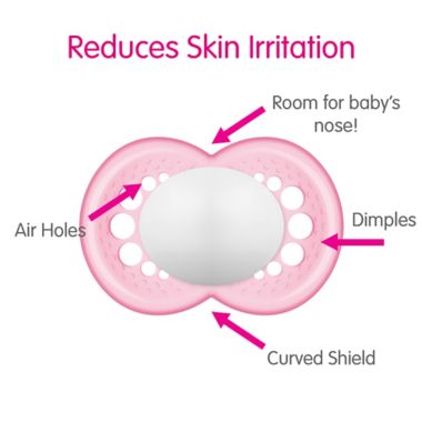 MAM Camo Age 16M+ Orthodontic Pacifier in Pink (Set of 2). View a larger version of this product image.