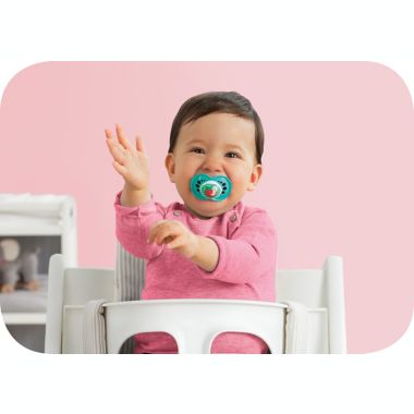 MAM Day/Night 6-12M 3-Pack Pacifiers in Pink. View a larger version of this product image.