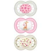 MAM Day/Night 6-12M 3-Pack Pacifiers in Pink