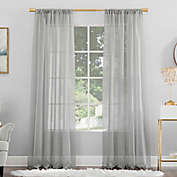 No. 918 Mallory Sheer Voile 63-Inch Rod Pocket Window Curtain Panel in Silver (Single)