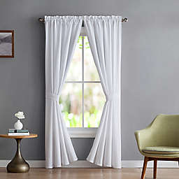 Smoothweave™ 108-Inch Tailored Rod Pocket Curtain Panel with Tie Back in White (Single)
