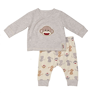 Baby Starters&reg; 2-Piece Monkey Kimono Jacket and Pant Set. View a larger version of this product image.