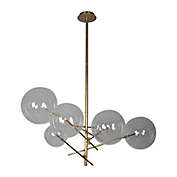 Yosemite Home D&eacute;cor Klare 6-Light Sputnik Chandelier in Antique Brass