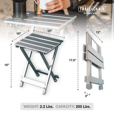 TravelChair&reg; Company  Side Canyon Table in Silver. View a larger version of this product image.
